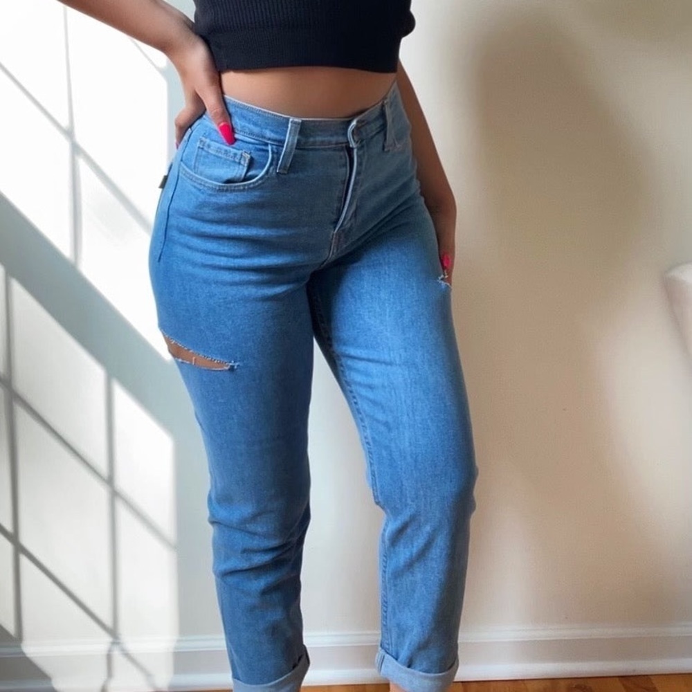 High waisted jeans W slit - Picture 4 of 4